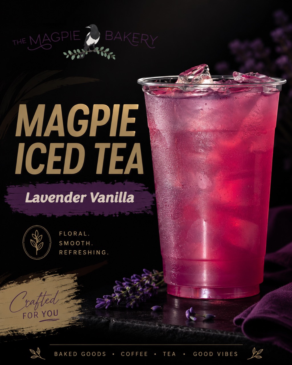 Lavender Vanilla Magpie Iced Tea at The Magpie Bakery and café