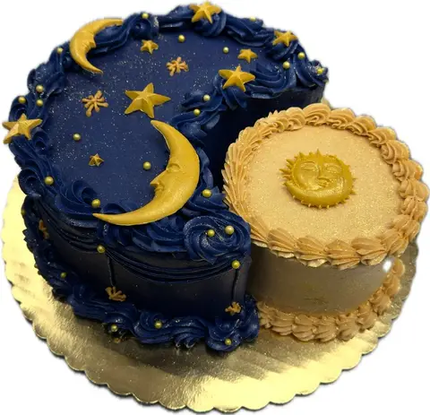Custom moon and stars celebration cake